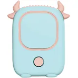Tragbarer, Klingenloser Nackenventilator, Usb-aufladbar, Mini-tischventilator „blue Demon“