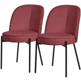 ML-DESIGN Polsterstuhl Esszimmerstühle mit Rückenlehne moderne Design Lounge Küchenstühle (2 St), Esstischstühle 2er Set Rot Küchenstuhl Stahl Polyester bis 120 kg rot