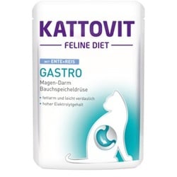 KATTOVIT Feline Diet Nassfutter Katze Gastro Adult Ente & Reis 24x85 g