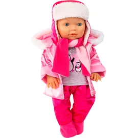 Bayer Puppenkleidung Winterjacke Pink/Grau (42-46 cm)