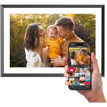 AgfaPhoto AGFA Photo – Digitaler Fotorahmen HD WiFi Realiview 10 Zoll 32 GB, Touchscreen, Wetter, Uhr, Wandmontage, Internetverbindung, Multimedia-Anzeige, Auflösung 1200 × 800 – APF1000 WLAN – Schwarz