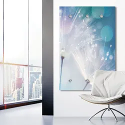 queence Garderobenleiste »Dandelion«, Wand Garderobe, Pflanze, Pusteblume, platzsparend queence blau/weiß
