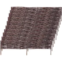 Kadax - Palisade aus Weide, Natürlicher Weidenzaun, 10 Stück, 120x40cm