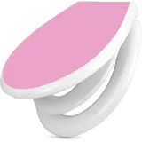 banjado Familien WC Sitz mit Absenkautomatik 44,9x37,1cm - Klobrille mit Kindersitz aus hochwertigem Polypropylen - Toilettendeckel mit Kinder Toilettensitz integriert - Farbe Rose
