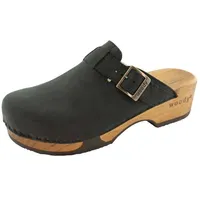 woody Damen Manu Clog, Nero, 37 EU