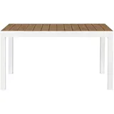 Ausziehbarer Tisch Rebecca Mobili Arayan 73x140x90 Aluminium Polywood Weiß Braun Modern Zu montieren