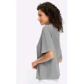 Heine T-Shirt "Shirt", Damen, Gr. 44, steingrau, 55% Viskose, 40% Polyester, 5% Elasthan, unifarben, Rundhals, Shirts T-Shirt
