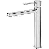 BADLAND Waschtischarmatur Wasserhahn Hoch GLAMOUR Mischbatterie für Badezimmer in Silber