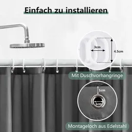 luxuskollektion Duschvorhang 240 x 200 cm schwarz