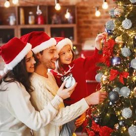 Relaxdays Weihnachtskugeln 101er Set, Kunststoff, Weihnachtsbaumdeko mit Kugeln & Spitze, Christbaumschmuck, Silber/weiß