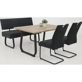 Hela Tische, 2er Set Esszimmerstuhl Merkur, Bezug Breitcord Anthrazit, Komfortsitz Federkorb, XL Sitzbreite, 140kg belastbar, Schwinger Metallgestell