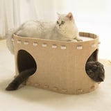 Katzenhaus für Drinnen aus Filz Katzenbett Katzenhöhle Gros Katzenhaus Katzentunnel Etagenbett Katzenspielzeug für Große Katzen, Haustierbetten Abnehmbar Keine Verformung (58x33x30cm)