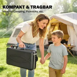 Outsunny Tragbarer Gasgrill 2 Brenner schwarz