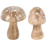 Deko Pilze Natur Aufsteller Mangoholz Herbst Winter Weihnachten Adventskranz