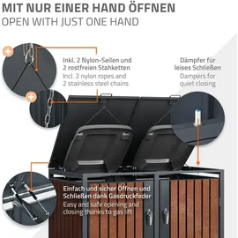 ML-Design Mülltonnenbox 4er 264 x 80 x 116,3 cm anthrazit