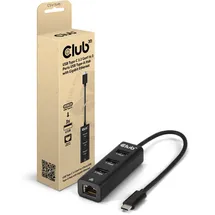 Club 3D USB Typ-C 3.2 Gen1 auf 3 Port USB Typ-A Hub mit Gigabit Ethernet