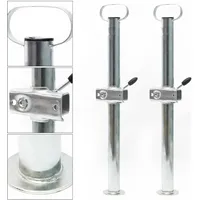 Wiltec Stützen für Anhänger 700 mm x ø 49 mm 2 Stück Anhängerstützen mit Klemmschellen Abstellstützen