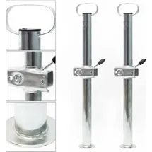 Wiltec Stützen für Anhänger 700 mm x ø 49 mm 2 Stück Anhängerstützen mit Klemmschellen Abstellstützen