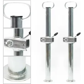 Wiltec Stützen für Anhänger 700 mm x ø 49 mm 2 Stück Anhängerstützen mit Klemmschellen Abstellstützen