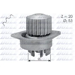 DOLZ Wasserpumpe Wasserpumpe, Kühlkreislauf elektrischer Antrieb Wasserpumpe,Wasserpumpe,  für PEUGEOT CITROËN NISSAN ROVER PEE002710EVA 210106F906 GW