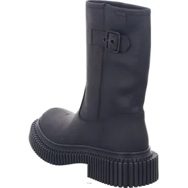 Camper Stiefel Biker-Bootie Schlupfstiefel schwarz Leder - Schwarz