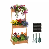 Relaxdays Vertikalbeet 140 x 60 x 50 cm Braun
