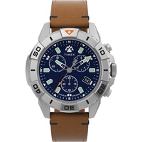 Timex Herren Chronograph Quarz Armbanduhr mit einem Lederband Ridge