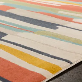 livabliss Teppich LIVABLISS "HOUSTON", bunt, B:80cm H:11mm L:150cm, Kunstfaser, Teppiche, Teppich, Skandi Design, Modern Boho Kurzflor Wohnzimmerteppich, Schlafzimmer