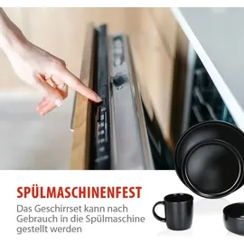 Alpina Geschirrset 16-tlg. 4 Personen schwarz