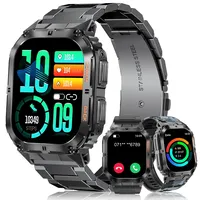 MEGALITH Smartwatch Herren Fitness Tracker: Wasserdicht Fitnessuhr Sport Schrittzähler - Militär Smart Watch Kompatibel Android iOS - Schwarz Armbanduhr Herren mit Telefonfunktion