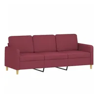 vidaXL 3-Sitzer-Sofa Weinrot 180 cm Stoff