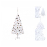 vidaXL Künstlicher Weihnachtsbaum mit LEDs & Kugeln Weiß 150 cm