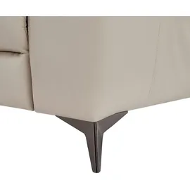 vente-unique Eckcouch Leder 5-Sitzer Beige