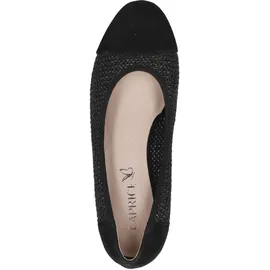 CAPRICE Damen Pumps Bast mit Blockabsatz, Schwarz (Black Comb), 38 EU / 5 UK