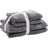 Vossen Frottierset Tomorrow Bundle, Dunkelgrau, Textil, 4-teilig, Uni, ISO 9001, Fkt, Made in Austria, Oeko-Tex® Standard 100, Badtextilien, Handtuch-Sets
