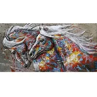 Garden Pleasure Wandbild 3D 2 Pferde, Metall