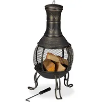 Aztekenofen Gartenofen Feuerofen Feuertonne Gartenfeuerstelle Gold gebürstet