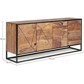 BIZZOTTO Sideboard Egon 175 x 76 x 40 cm Beige