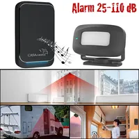 CASAcontrol Funk-Durchgangsmelder & Alarm, PIR, batteriebetriebene Klingel schwarz