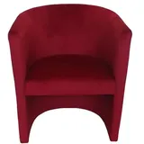 MartHome Cocktailsessel Club Tom Velour - Sessel für Wohnzimmer, Büro, Hotel - Sitzmöbel, Hotelmöbel Gepolsterter Stuhl Clubsessel Stuhl Loungesessel Cocktailsessel (Rot)