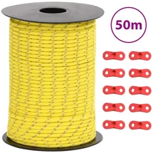 vidaXL Zeltleine Reflektierend mit Seilspannern 50 m 3 mm