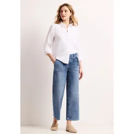 STREET ONE mid Waist Wide Leg Jeans mit Streifen Muster