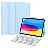 Fintie Tastatur Hülle für iPad 11. Generation 11" (2025), iPad 10. Generation 10,9" (2022) Himmelblau