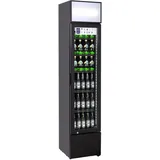METRO Professional Getränkekühlschrank mit Glastür GSC2133B, 133L, 5 verstellbaren Einlegeböden, mit Schloss, LED-Beleuchtung, Schwarz