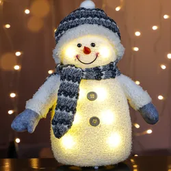 LED Schneemann - mit Mütze und Schal - Dekofigur - H: 35cm - 8 warmweiße LED - B...