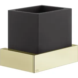 GESSI Rettangolo Accessoires Wand-Glashalter, Becher schwarz, 20808710, Farbe: Messing