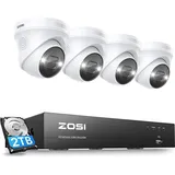 ZOSI 4K PoE Überwachungskamera Set Außen Schwarz
