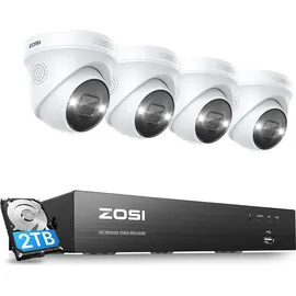 ZOSI 4K PoE Überwachungskamera Set Außen Schwarz