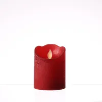 MARELIDA LED Kerze mit beweglicher Flamme 10 cm rot
