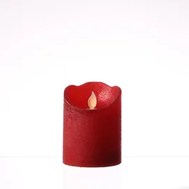 MARELIDA LED Kerze mit beweglicher Flamme 10 cm rot